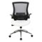 Office Star Products - Black Screen Back Manager's Chair with Faux Leather Seat and Padded Flip Arms with Silver Accents - White-Front_Standard