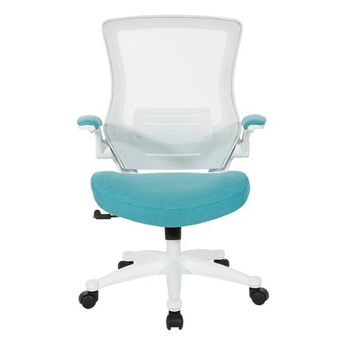 Office Star Products - White Screen Back Manager's Chair - Linen Turquoise