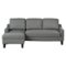 OSP Home Furnishings - Lester Sofa with Chaise and Twin Sleeper in Grey fabric with Black legs - Grey-Front_Standard