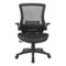 Office Star Products - Screen Back Manager's Chair Faux Leather Seat with PU Padded Flip Arms with Silver Accents - Black-Front_Standard