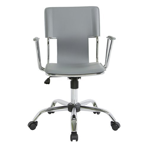 OSP Home Furnishings - Dorado Office Chair in Vinyl and Chrome Finish - Grey
