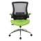 Office Star Products - Black Screen Back Manager's Chair with Faux Leather Seat and Padded Flip Arms with Silver Accents - Green-Front_Standard