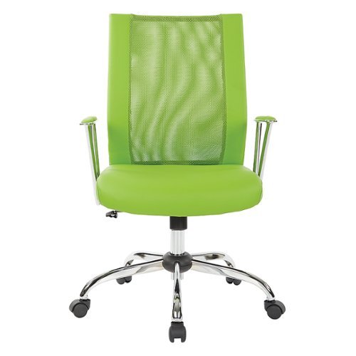 OSP Home Furnishings - Bridgeway Office Chair with Woven Mesh and Chrome Base - Green