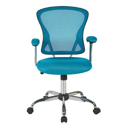 OSP Home Furnishings - Juliana Task Chair with Mesh Fabric Seat - Blue