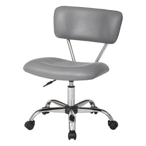 OSP Home Furnishings - Vista Task Office Chair in Faux Leather - Grey