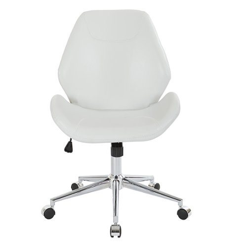 OSP Home Furnishings - Chatsworth Office Chair in Faux Leather with Chrome Base - White