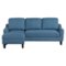 OSP Home Furnishings - Lester Sofa with Chaise and Twin Sleeper in Blue fabric with Black legs - Blue-Front_Standard