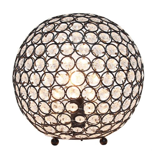 Elegant Designs - Elipse 10 Inch Crystal Ball Sequin Table Lamp