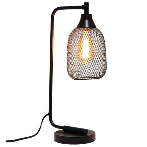

Lalia Home - Industrial Mesh Desk Lamp - Matte Black