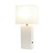 Elegant Designs - Modern Leather Table Lamp with USB and Fabric Shade - White-Front_Standard