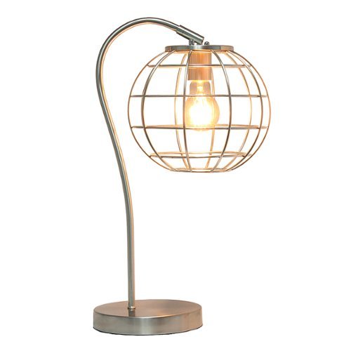

Lalia Home - Arched Metal Cage Table Lamp - Brushed Nickel