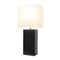 Elegant Designs - Modern Leather Table Lamp with USB and White Fabric Shade - Black-Front_Standard