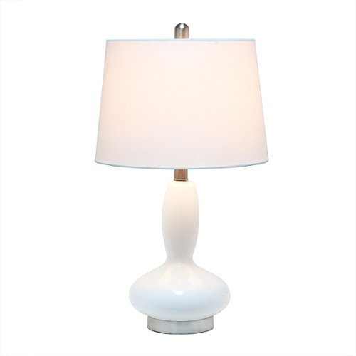 Lalia Home - Glass Dollop Table Lamp with Fabric Shade - White