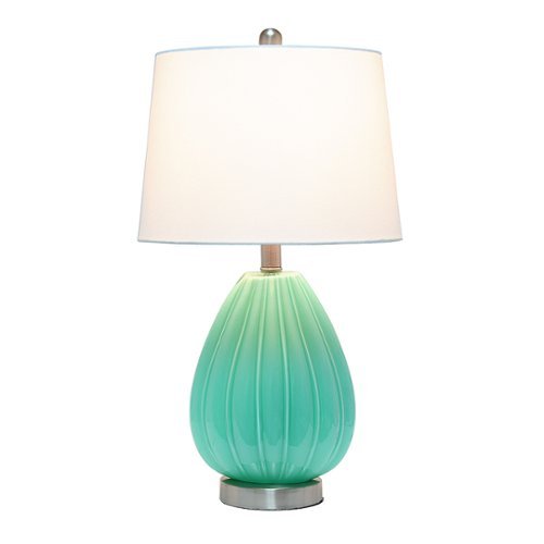 Lalia Home - Pleated Table Lamp with Fabric Shade - White