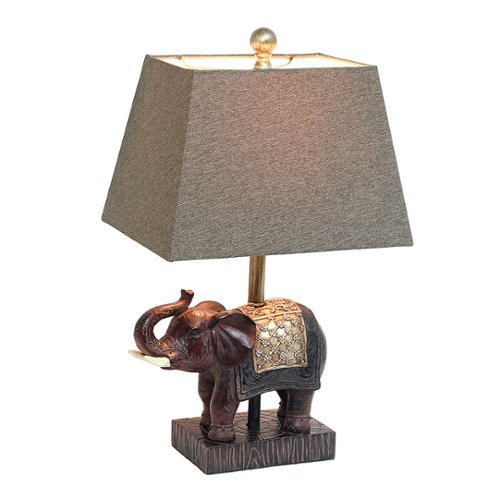 

Lalia Home - Elephant Table Lamp with Fabric Shade - Brown
