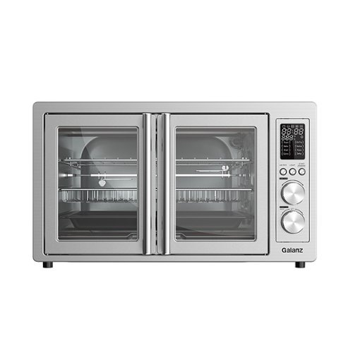 Galanz - 1.5 Cu.Ft Digital French Door Toaster Oven with Air Fry Technology - Stainless Steel-Angle_Standard 
