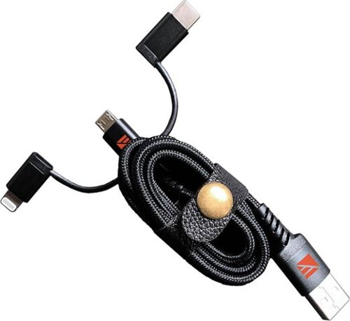Dark Energy - Tridyn 3' USB Type-A-to-Micro USB/USB Type-C/Lightning Cable - Black