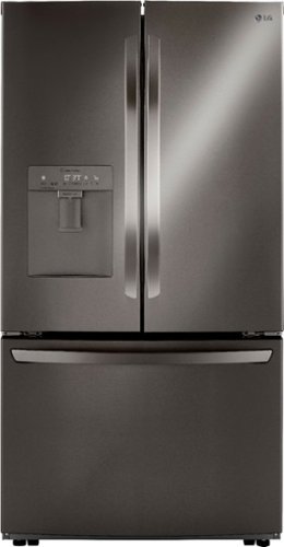LG - 29 Cu. Ft. 3-Door French Door Smart Refrigerator with Ice Maker and External Water Dispenser - Black stainless steel