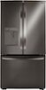 LG - 29 Cu. Ft. 3-Door French Door Smart Refrigerator with Ice Maker and External Water Dispenser - Black Stainless Steel-Front_Standard 