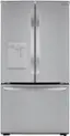 Front. LG - 29 Cu. Ft. French Door Smart Refrigerator with External Water Dispenser - Printproof Stainless Steel.