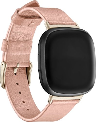 Platinum™ - Genuine Leather Watch Band for Fitbit Versa 3 and Fitbit Sense - Pink
