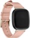 Platinum™ - Genuine Leather Watch Band for Fitbit Versa 3 and Fitbit Sense - Pink-Angle_Standard
