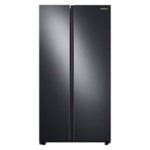 Samsung - 23 cu. ft. Counter Depth Side-by-Side Refrigerator with WiFi and All-Around Cooling - Black stainless steel - Front_Standard
