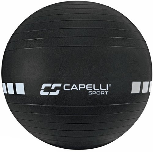 Capelli Sport - 75cm Exercise Ball with foot pump - Black Combo-Front_Standard 