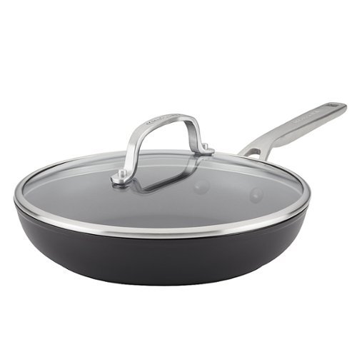 KitchenAid Hard Anodized Induction Frying Pan with Lid, 10-Inch, Matte Black - Matte Black