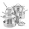 KitchenAid - 3-Ply Base Stainless Steel Cookware Set, 11-Piece - Brushed Stainless Steel-Angle_Standard