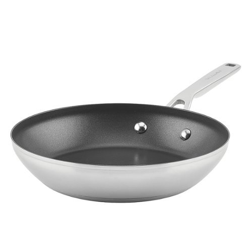 KitchenAid 3-Ply Base Stainless Steel Nonstick Frying Pan, 9.5-Inch, Brushed Stainless Steel - Brushed Stainless Steel
