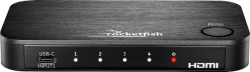 Rocketfish™ - 4-Port 4K HDMI Switch with USB-C - Black