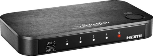 Rocketfish™ 4-Port 4K HDMI Switch with USB-C - Black GLOBAL SHIPPING