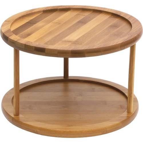 Lipper - Bamboo Turntable, 2-Tier - Natural-Angle_Standard 