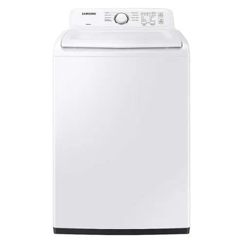 Front. Samsung - 4.1 cu. ft. High-Efficiency Top Load Washer with Soft-Close Lid and 8 Washing Cycles - White.