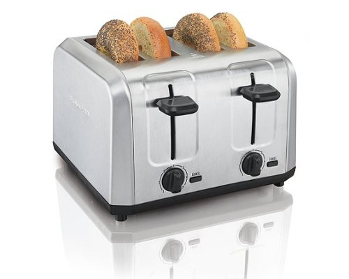 Hamilton Beach - 4-Slice Stainless Steel Extra Wide-Slot Toaster - STAINLESS STEEL
