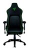 Razer - Iskur Gaming Chair with Built-in Lumbar Support - Black/Green-Front_Standard