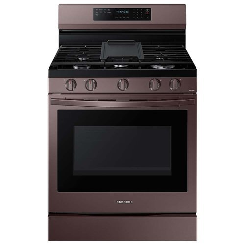 Samsung - 6.0 Cu. Ft. Freestanding Gas Convection Range with WiFi and No-Preheat Air Fry - Tuscan stainless steel