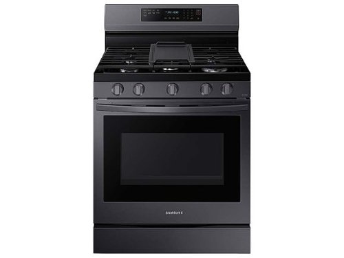 Samsung - 6.0 Cu. Ft. Freestanding Gas Convection Range with WiFi and No-Preheat Air Fry - Black Stainless Steel