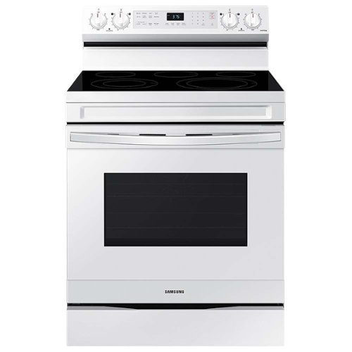 Samsung - 6.3 cu. ft. Freestanding Electric Range with WiFi, No-Preheat Air Fry & Convection - White