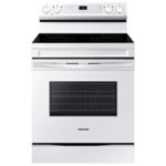 Samsung - 6.3 cu. ft. Freestanding Electric Range with WiFi and Steam Clean - White - Front_Standard