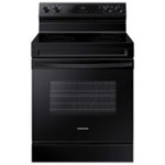 Samsung - 6.3 cu. ft. Freestanding Electric Range with WiFi and Steam Clean - Black - Front_Standard