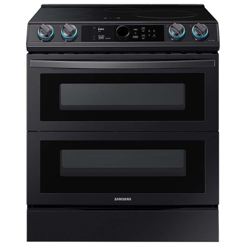 Samsung - 6.3 cu. ft. Slide-In Induction Range with WiFi, Flex Duo™, Smart Dial & Air Fry - Black stainless steel