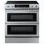Front. Samsung - 6.3 cu. ft. Slide-In Induction Range with WiFi, Flex Duo, Smart Dial & Air Fry - Stainless Steel.