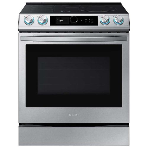 Samsung - 6.3 cu. ft. Slide-in Induction Range with Smart Dial, WiFi & Air Fry - Stainless steel