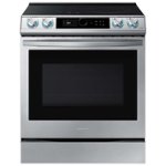 Samsung - 6.3 cu. ft. Slide-in Induction Range with Smart Dial, WiFi & Air Fry - Stainless steel - Front_Standard