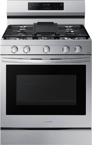 Samsung - 6.0 Cu. Ft. Freestanding Gas Convection+ Range with WiFi and No-Preheat Air Fry - Stainless Steel