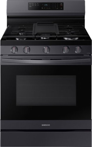 Samsung - 6.0 cu. ft. Freestanding Gas Range with WiFi, No-Preheat Air Fry & Convection - Black stainless steel