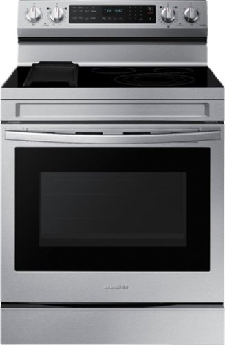 Samsung - 6.3 cu. ft. Freestanding Electric Convection+ Range with WiFi, No-Preheat Air Fry and Griddle - Stainless steel