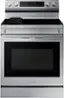 Front. Samsung - 6.3 cu. ft. Freestanding Electric Convection+ Range with WiFi, No-Preheat Air Fry and Griddle - Stainless Steel.
